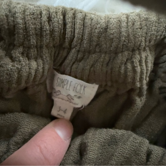 The Simple Folk corduroy pinafore dress in Olive - Picture 4 of 5